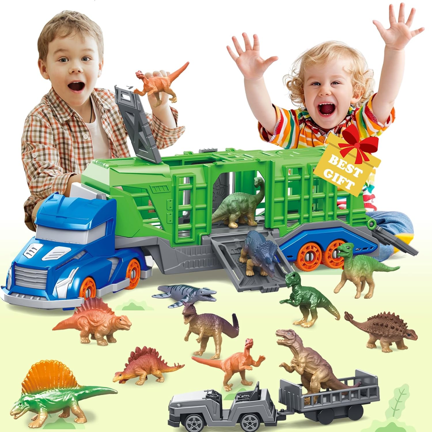 Model Kit Dinosaur Bandai - Set Mainan Kendaraan Pengangkut Dinosaurus Termasuk