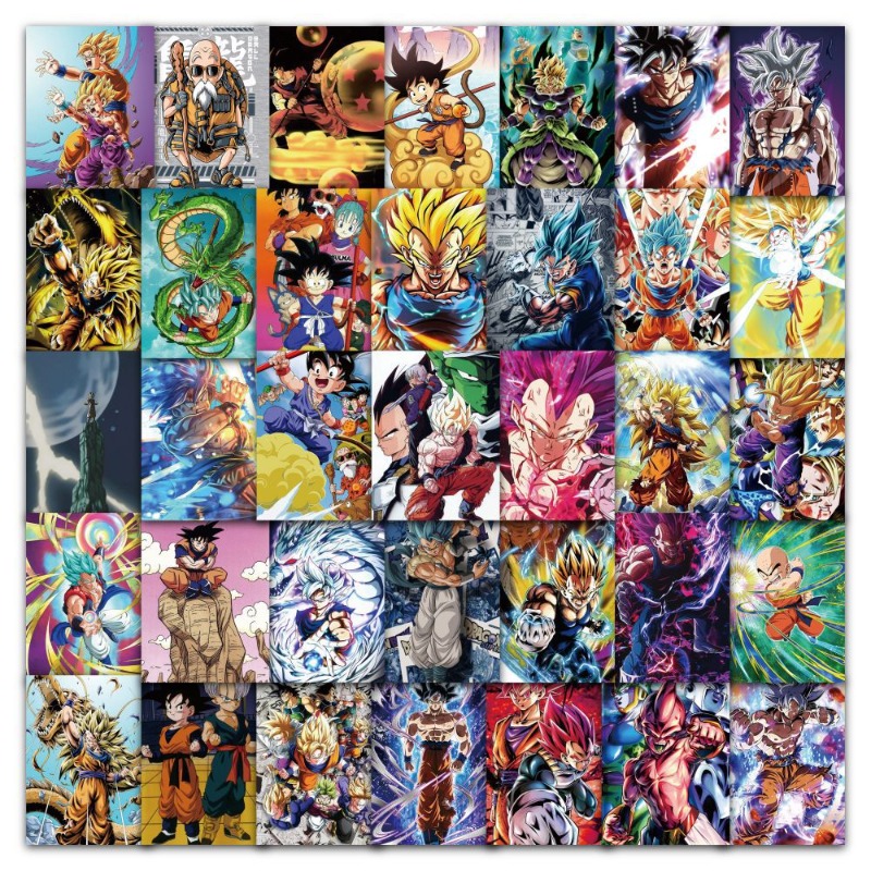 Model Kit Dragon Ball - 63pcs/bag Stiker Kartun Dragon Ball Super