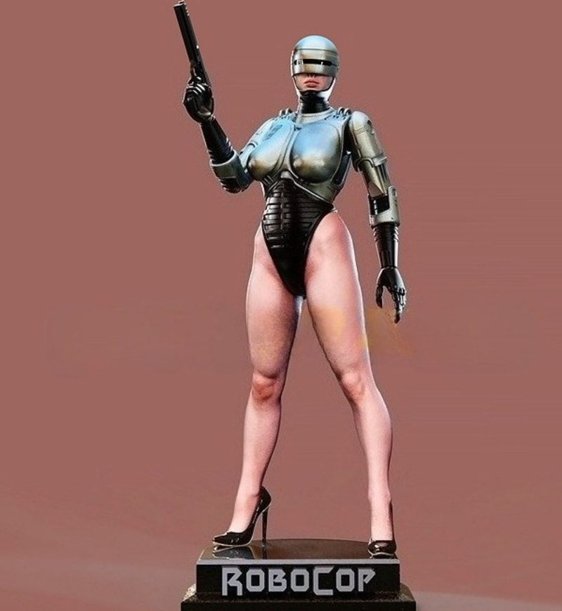 Model Kit Robocop - Kit Model Figur Resin Die-Cast Skala