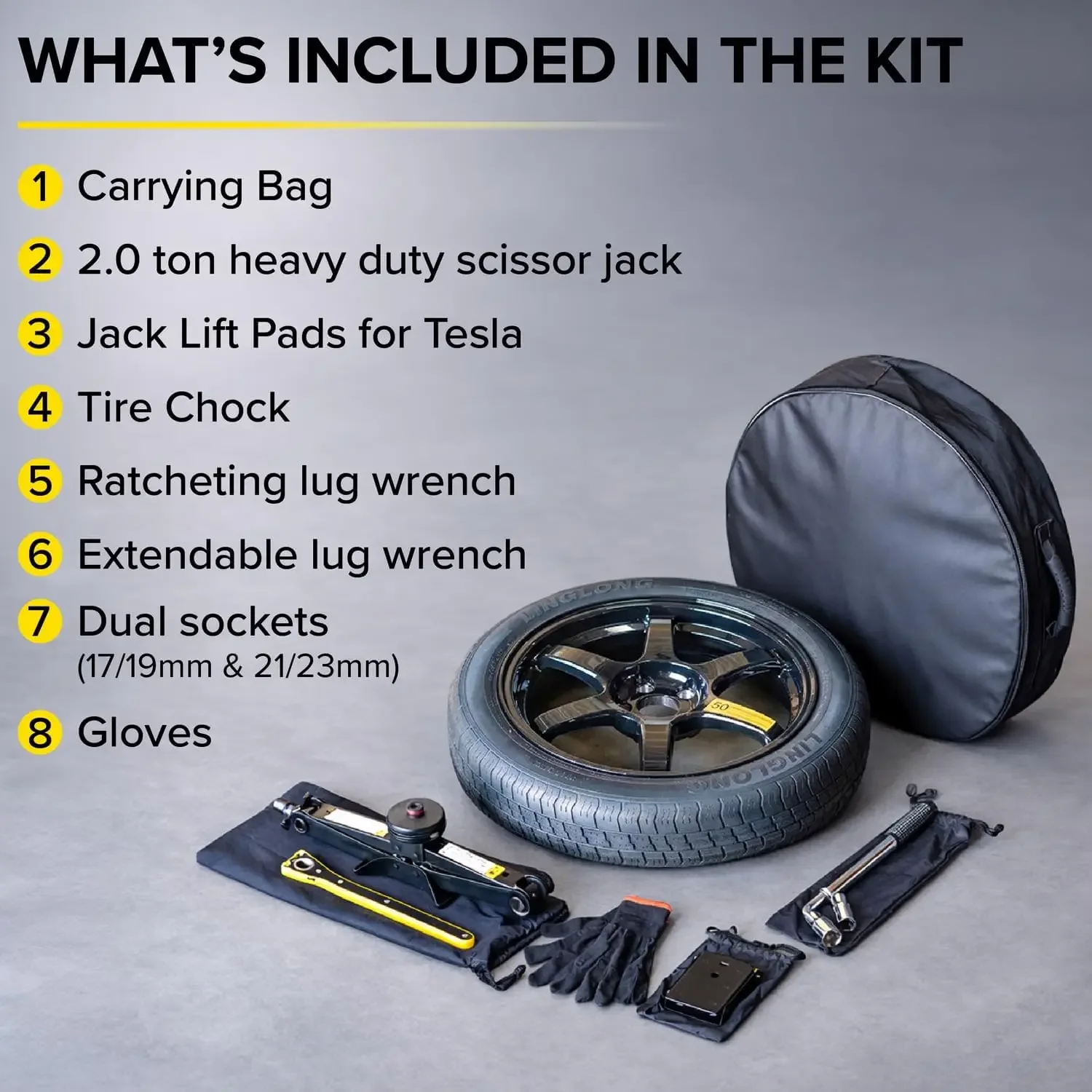 Cocok untuk Kit Ban Serep Tesl - Model Kit Tool ulasan dan harga