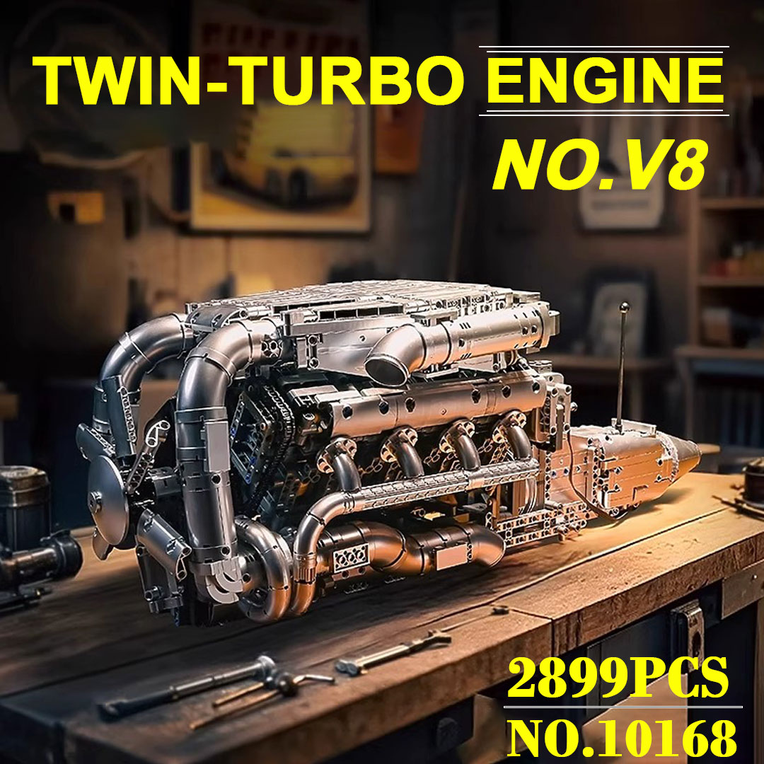 Mould King 10168 V8 Twin Turbo - Model Kit V8 ulasan dan harga