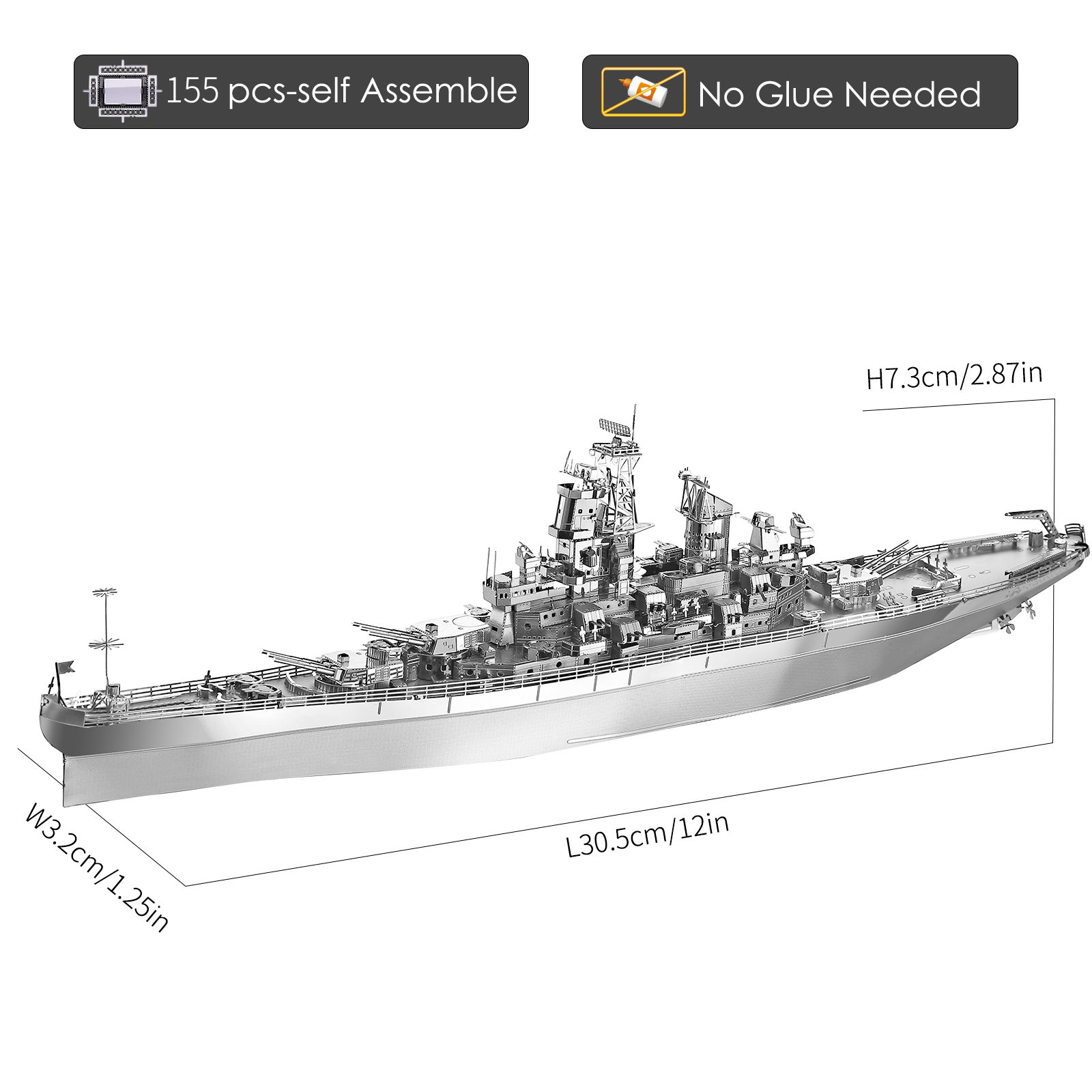 Piececool Kit Model 3D Puzzle  - Model Kit Uss Missouri ulasan dan harga